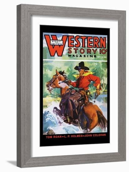 Western Story Magazine: No Limits-null-Framed Art Print