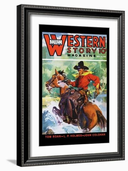 Western Story Magazine: No Limits-null-Framed Art Print