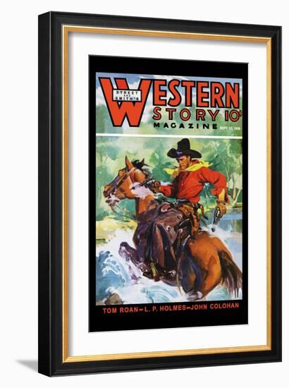 Western Story Magazine: No Limits-null-Framed Art Print