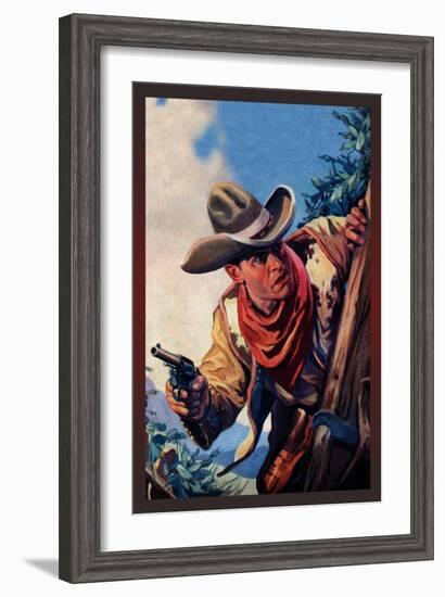 Western Story Magazine: On the Black Ridge-null-Framed Art Print