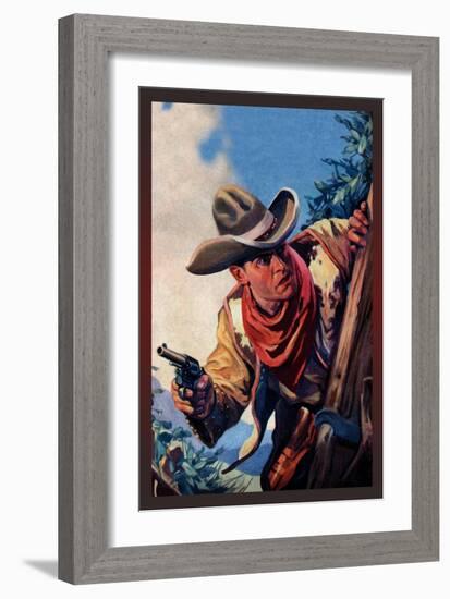 Western Story Magazine: On the Black Ridge-null-Framed Art Print