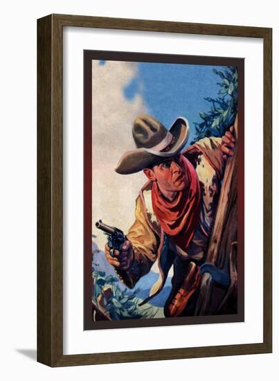 Western Story Magazine: On the Black Ridge-null-Framed Art Print