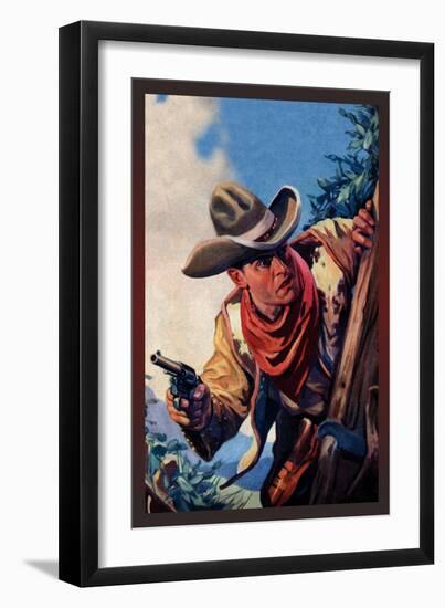 Western Story Magazine: On the Black Ridge-null-Framed Art Print