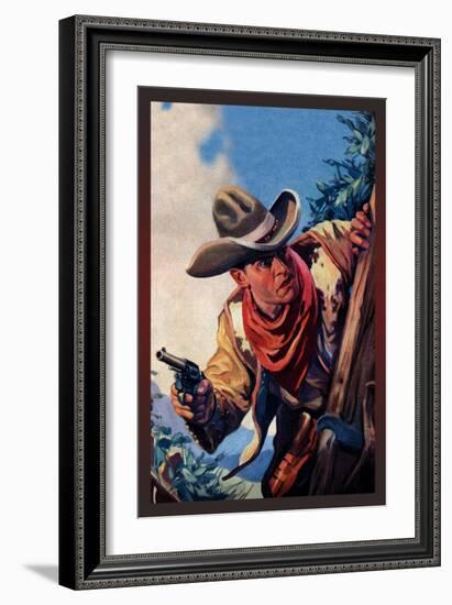 Western Story Magazine: On the Black Ridge-null-Framed Art Print