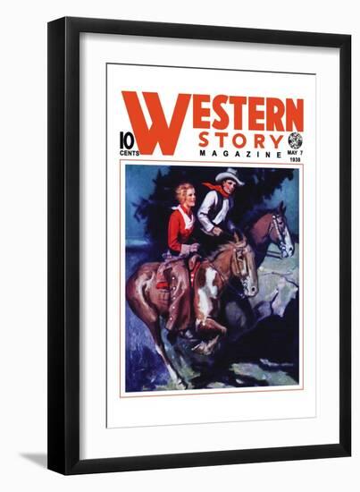 Western Story Magazine: On the Range-null-Framed Art Print