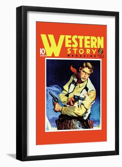 Western Story Magazine: Quick Shot-null-Framed Art Print