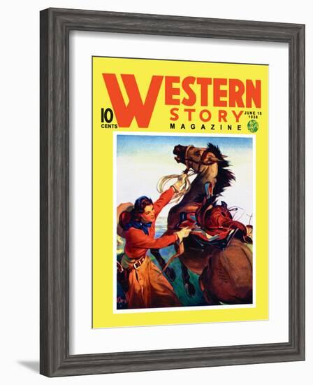 Western Story Magazine: She Ruled the West-null-Framed Art Print