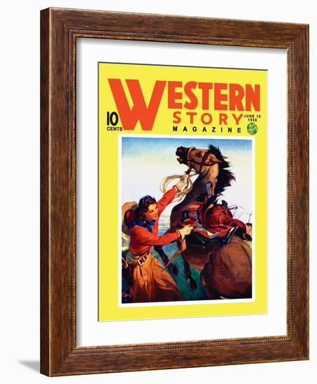 Western Story Magazine: She Ruled the West-null-Framed Art Print