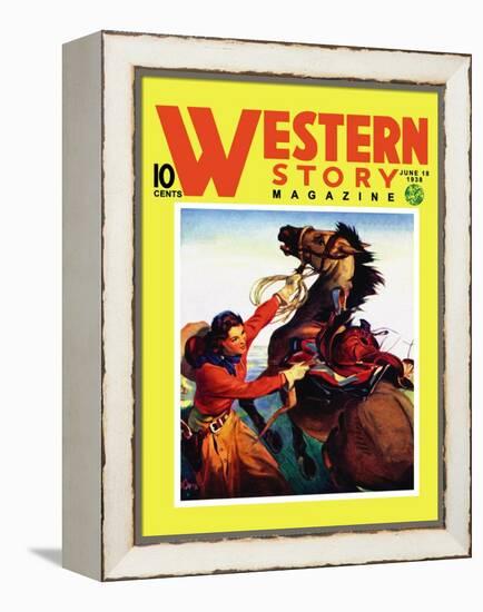 Western Story Magazine: She Ruled the West-null-Framed Stretched Canvas