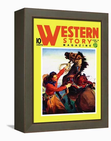 Western Story Magazine: She Ruled the West-null-Framed Stretched Canvas