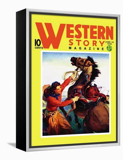 Western Story Magazine: She Ruled the West-null-Framed Stretched Canvas