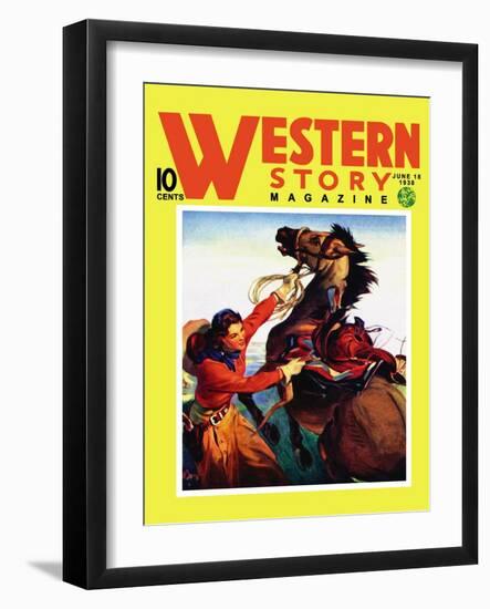 Western Story Magazine: She Ruled the West-null-Framed Art Print