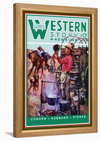 Western Story Magazine: Supper Time-Walter Kaskell Kinton-Framed Stretched Canvas