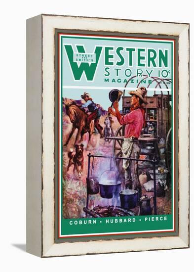 Western Story Magazine: Supper Time-Walter Kaskell Kinton-Framed Stretched Canvas