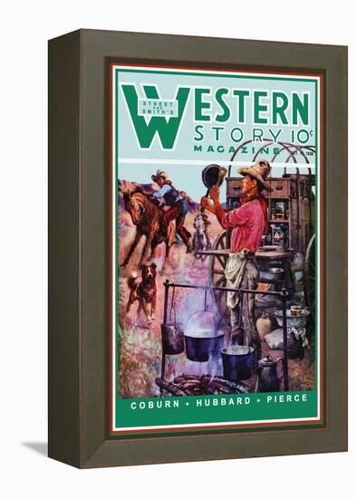 Western Story Magazine: Supper Time-Walter Kaskell Kinton-Framed Stretched Canvas