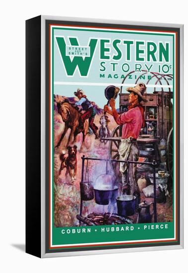 Western Story Magazine: Supper Time-Walter Kaskell Kinton-Framed Stretched Canvas