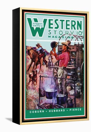 Western Story Magazine: Supper Time-Walter Kaskell Kinton-Framed Stretched Canvas