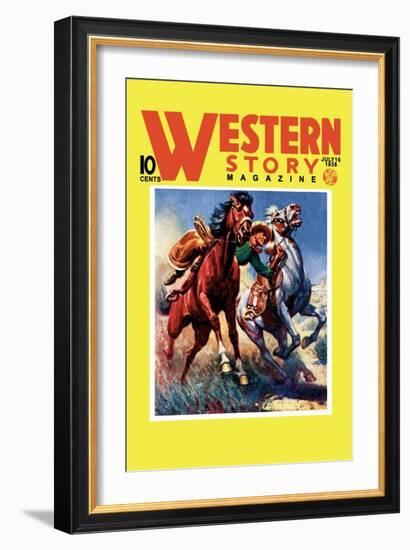 Western Story Magazine: Taming the Wild-null-Framed Art Print