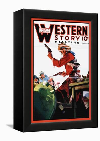 Western Story Magazine: The Card Game-null-Framed Stretched Canvas