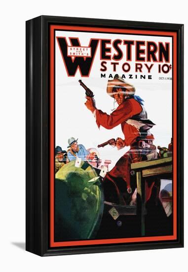 Western Story Magazine: The Card Game-null-Framed Stretched Canvas