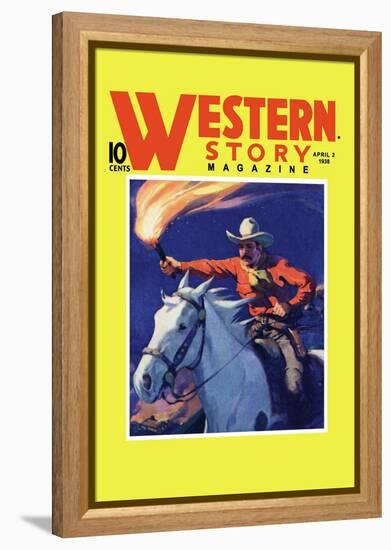 Western Story Magazine: under Fire-null-Framed Stretched Canvas