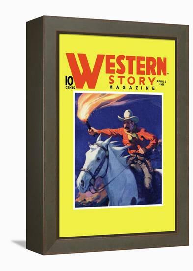 Western Story Magazine: under Fire-null-Framed Stretched Canvas