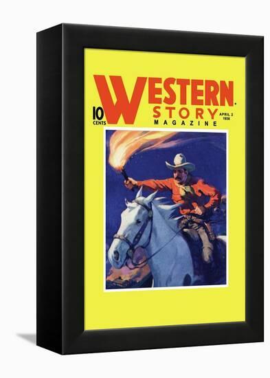 Western Story Magazine: under Fire-null-Framed Stretched Canvas