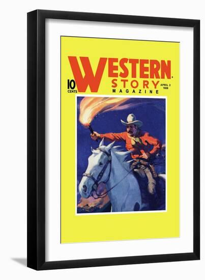 Western Story Magazine: under Fire-null-Framed Art Print