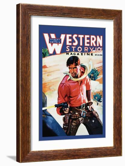 Western Story Magazine: Western Business-null-Framed Art Print