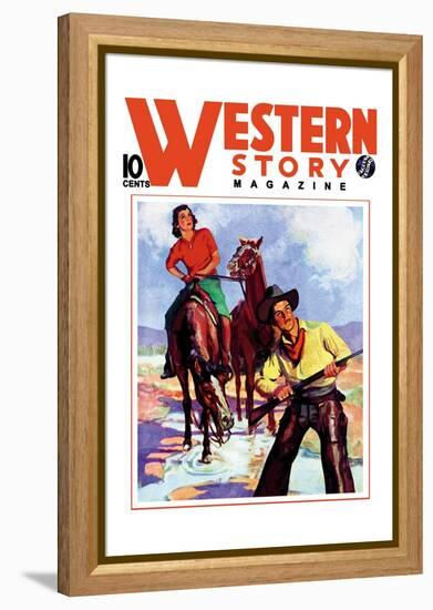 Western Story Magazine: Western Pair-null-Framed Stretched Canvas