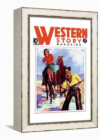 Western Story Magazine: Western Pair-null-Framed Stretched Canvas