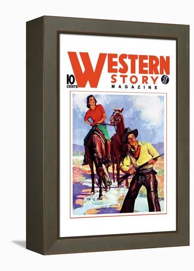 Western Story Magazine: Western Pair-null-Framed Stretched Canvas