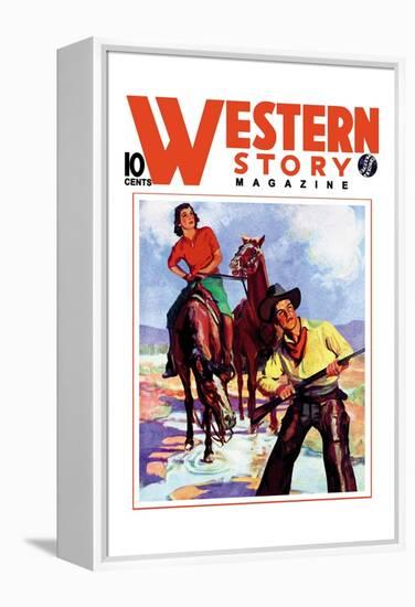 Western Story Magazine: Western Pair-null-Framed Stretched Canvas