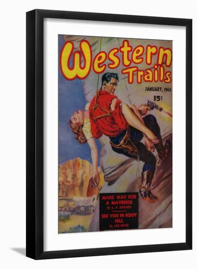 Western Trails Magazine Cover-Lantern Press-Framed Art Print