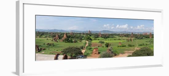 Western view of stupas and temples from top of Shwe San Taw temple, Bagan, Mandalay Region, Myanmar-null-Framed Photographic Print