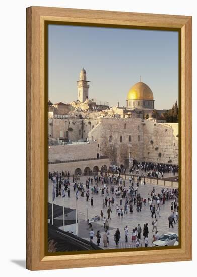 Western Wailing Wall, the Dome of the Rock and Omar Mosque, Old City, East Jerusalem-null-Framed Premier Image Canvas