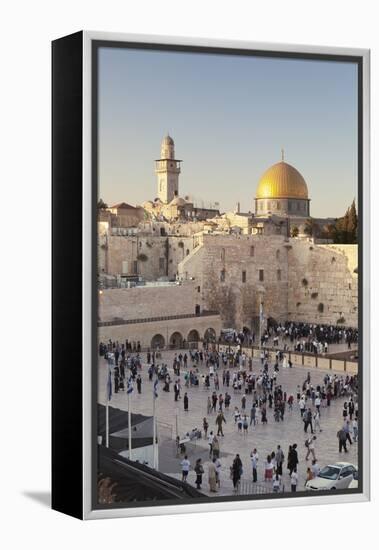 Western Wailing Wall, the Dome of the Rock and Omar Mosque, Old City, East Jerusalem-null-Framed Premier Image Canvas