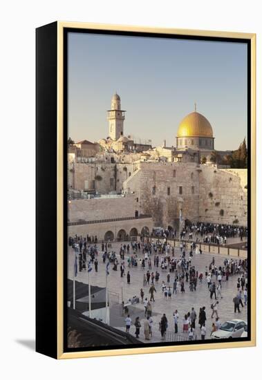 Western Wailing Wall, the Dome of the Rock and Omar Mosque, Old City, East Jerusalem-null-Framed Premier Image Canvas