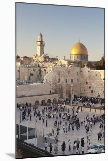 Western Wailing Wall, the Dome of the Rock and Omar Mosque, Old City, East Jerusalem-null-Mounted Photographic Print