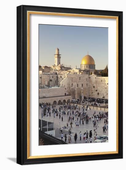 Western Wailing Wall, the Dome of the Rock and Omar Mosque, Old City, East Jerusalem-null-Framed Photographic Print