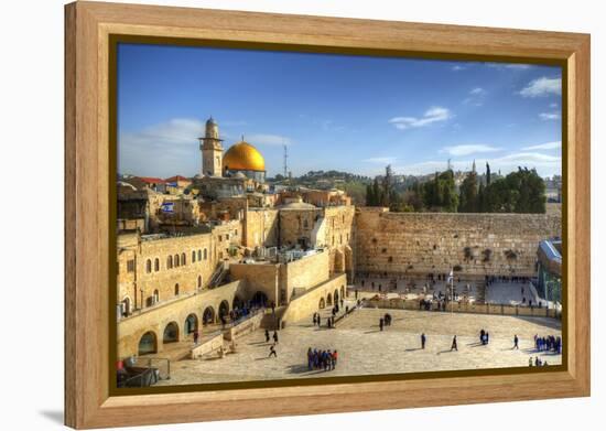 Western Wall and Dome of the Rock in the Old City of Jerusalem, Israel.-SeanPavonePhoto-Framed Premier Image Canvas