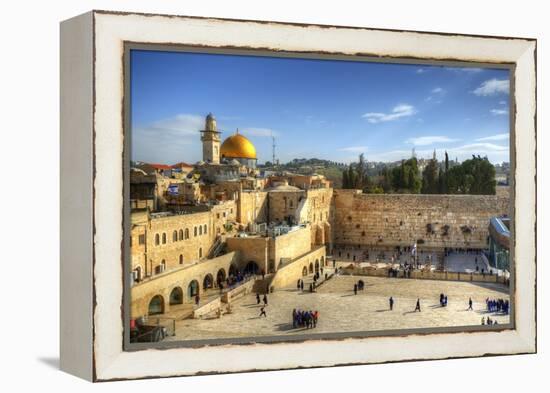 Western Wall and Dome of the Rock in the Old City of Jerusalem, Israel.-SeanPavonePhoto-Framed Premier Image Canvas