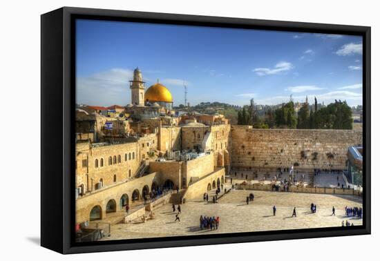 Western Wall and Dome of the Rock in the Old City of Jerusalem, Israel.-SeanPavonePhoto-Framed Premier Image Canvas