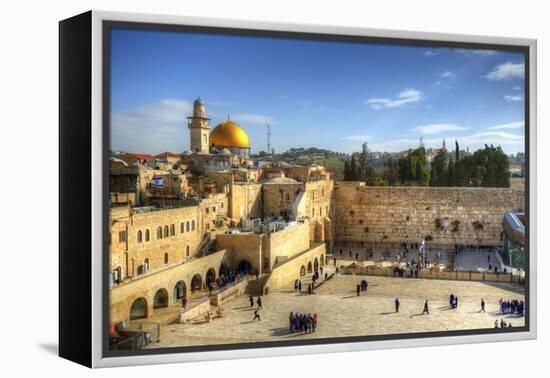 Western Wall and Dome of the Rock in the Old City of Jerusalem, Israel.-SeanPavonePhoto-Framed Premier Image Canvas