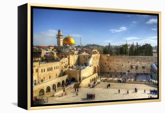 Western Wall and Dome of the Rock in the Old City of Jerusalem, Israel.-SeanPavonePhoto-Framed Premier Image Canvas