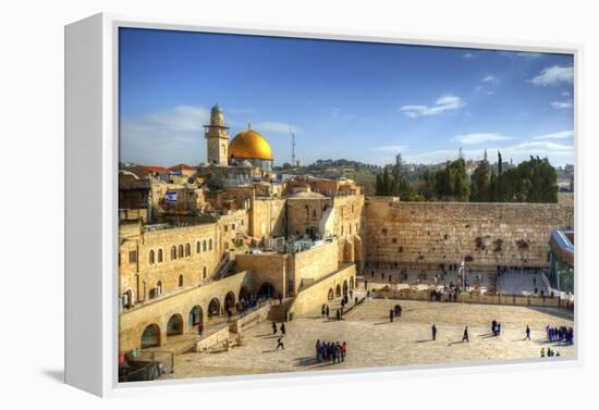 Western Wall and Dome of the Rock in the Old City of Jerusalem, Israel.-SeanPavonePhoto-Framed Premier Image Canvas