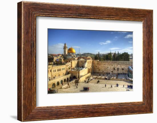 Western Wall and Dome of the Rock in the Old City of Jerusalem, Israel.-SeanPavonePhoto-Framed Photographic Print