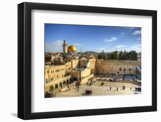 Western Wall and Dome of the Rock in the Old City of Jerusalem, Israel.-SeanPavonePhoto-Framed Photographic Print