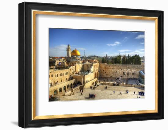 Western Wall and Dome of the Rock in the Old City of Jerusalem, Israel.-SeanPavonePhoto-Framed Photographic Print