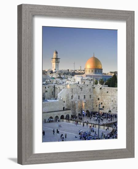 Western Wall and Dome of the Rock Mosque, Jerusalem, Israel-Michele Falzone-Framed Photographic Print